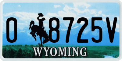 WY license plate 08725V