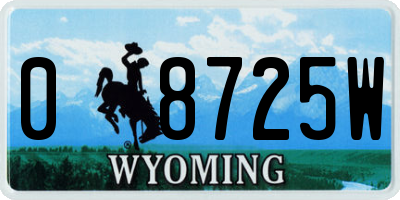 WY license plate 08725W