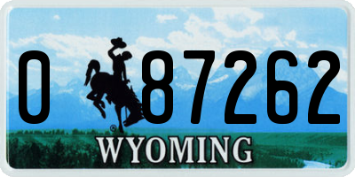 WY license plate 087262