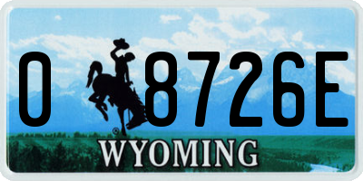 WY license plate 08726E