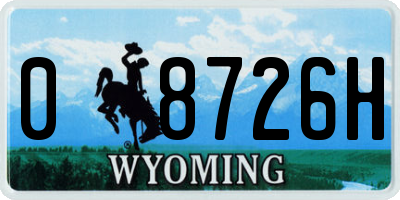 WY license plate 08726H