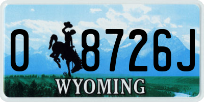 WY license plate 08726J