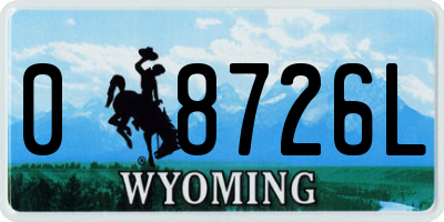 WY license plate 08726L