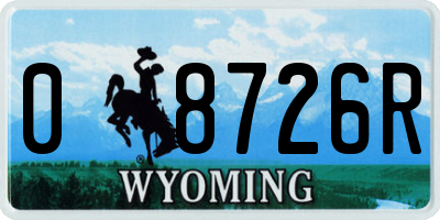 WY license plate 08726R