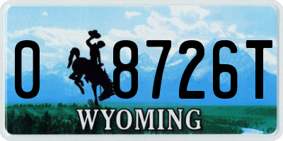 WY license plate 08726T