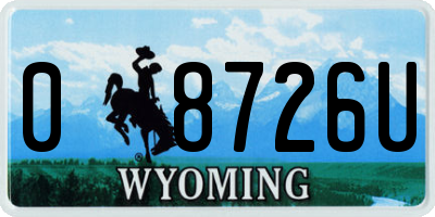 WY license plate 08726U