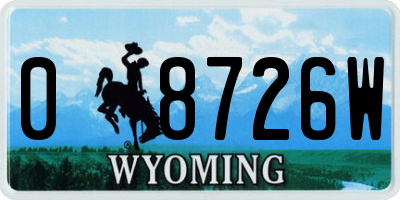 WY license plate 08726W