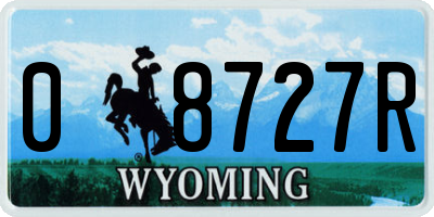 WY license plate 08727R
