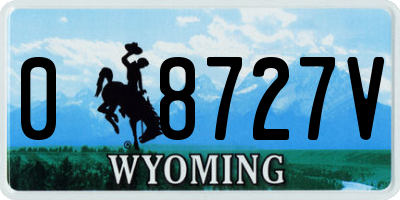 WY license plate 08727V
