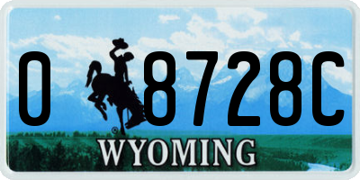 WY license plate 08728C