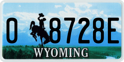 WY license plate 08728E