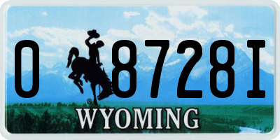 WY license plate 08728I