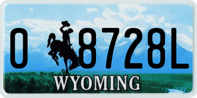 WY license plate 08728L