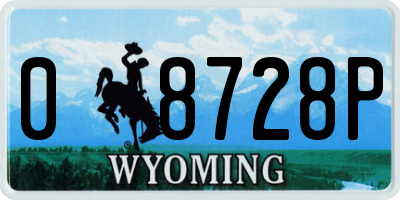 WY license plate 08728P