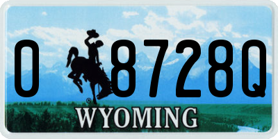 WY license plate 08728Q