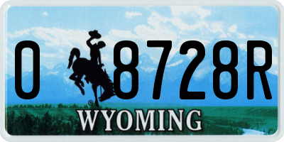 WY license plate 08728R