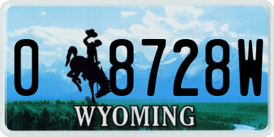 WY license plate 08728W