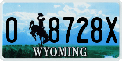 WY license plate 08728X