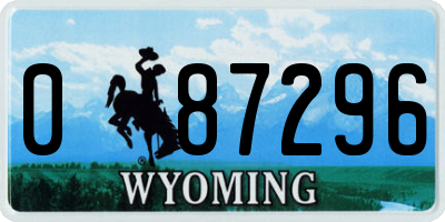 WY license plate 087296