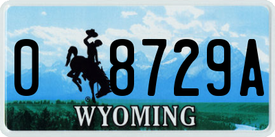 WY license plate 08729A