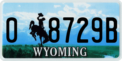 WY license plate 08729B
