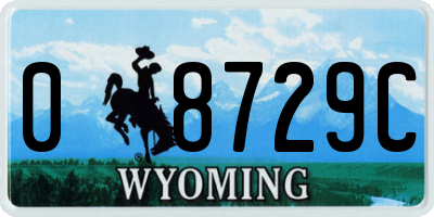 WY license plate 08729C