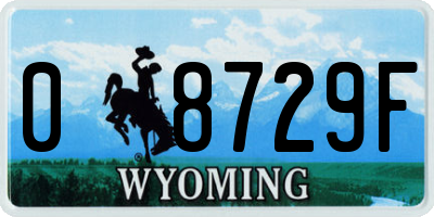 WY license plate 08729F