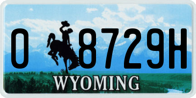 WY license plate 08729H