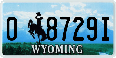 WY license plate 08729I