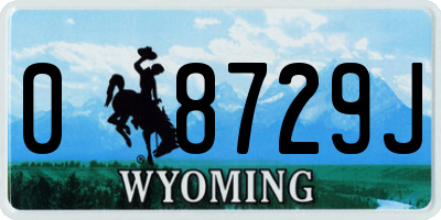WY license plate 08729J