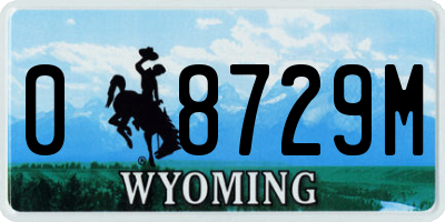 WY license plate 08729M