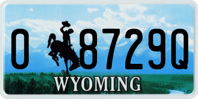 WY license plate 08729Q