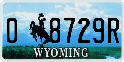 WY license plate 08729R