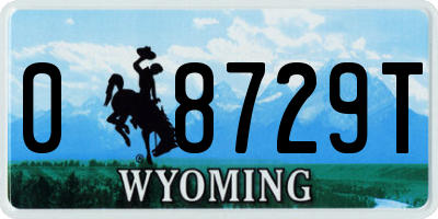 WY license plate 08729T
