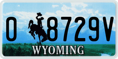 WY license plate 08729V