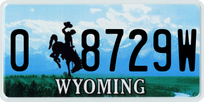 WY license plate 08729W