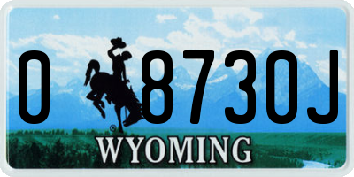 WY license plate 08730J