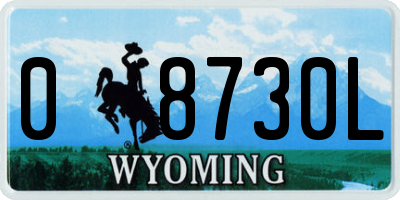 WY license plate 08730L