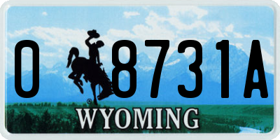 WY license plate 08731A