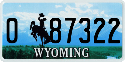 WY license plate 087322