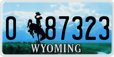 WY license plate 087323