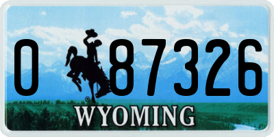 WY license plate 087326