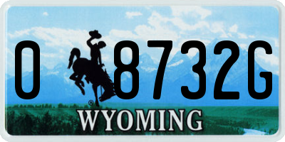 WY license plate 08732G