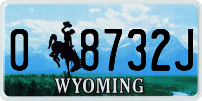 WY license plate 08732J
