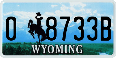 WY license plate 08733B