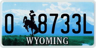 WY license plate 08733L