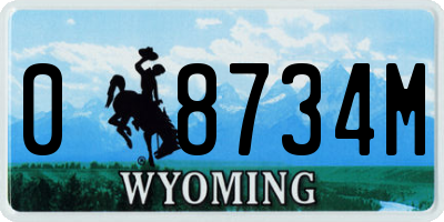 WY license plate 08734M