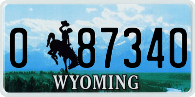 WY license plate 08734O