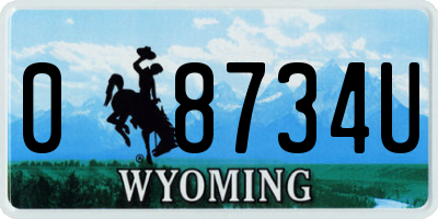 WY license plate 08734U
