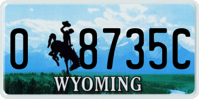 WY license plate 08735C
